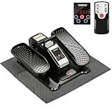 TABEKE Under Desk Elliptical Machine, Electric Ellipse Leg Exerciser for Senior with Remote Control & 12 Speeds, Portable Quiet Electric Seated Pedal Exerciser for Home with Display Monitor