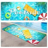 Poolside Rubber Drainage Mat, 17.3" x 47.2" Non-Slip Heat Resistant Outdoormat, Durable Quick Drain Pool Deck Mat for Patio, Bathroom, Garden, Indoor & Outdoor Use