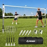 Patiassy Complete Badminton Set for Backyard Outdoor Badminton Net & Racket