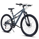 richvelo 26 Inch Full Suspension Mountain Bike, 21-Speed MTB for Adults