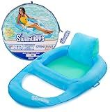 SwimWays Spring Float Recliner, Fast-Inflating Adult Pool Lounger; Ages 15+