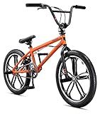 Mongoose Legion Mag Kids Freestyle Sidewalk BMX Bike, Beginner Riders, Girls and Boys, 20-Inch Stylish Aluminum Mag Wheels With 4 Axle Pegs, Hi-Ten Steel Frame, Micro Drive 40x16T BMX Gearing, Orange