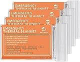 QIO CHUANG Emergency Mylar Thermal Blankets 4 Packs Survival Kit 84''x55''