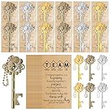 Yiyiring 12 Sets Team Appreciation Gifts Bulk for Coworker Employee Appreciation Day Gifts Metal Bottle Opener Keychain Thank You Card Funny Gift for Social Worker Dispatcher Cheer Team Group Staff