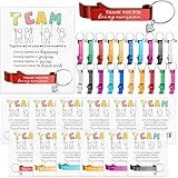 Yiyiring 30 Sets Team Employees Appreciation Gifts Motivational Colored Bottle Opener Keychain Encouragement Cards Inspirational Gifts for Staff Coworker Teacher Staff Volunteer