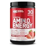 Optimum Nutrition Amino Energy - Pre Workout with Green Tea, BCAA, Amino Acids, Keto Friendly, Green Coffee Extract, Energy Powder - Juicy Strawberry Burst, 30 Servings (Packaging May Vary)
