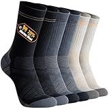 BISOUSOX Merino Wool Hiking Warm Socks for Men Women, 3 Pairs Thermal Winter Cozy Crew Calf Boot Socks Moisture Wicking