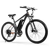 Qlife Racer Electric Bike for Adults - 21-Speed Mountain Lightweight Ebike with Peak 1000W/750W 25MPH/22MPH Brushless Motor, 375Wh Removable Battery, 26X2.1 Tire Step Over E-MTB,White，with Phone Bag