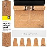 Luxury Cork Yoga Mat - Non Slip, Extra Thick Grip. Thicker, Longer, and Wider for More Comfort and Support. Tough Enough For Hot Yoga. Natural, Non Toxic, and Eco Friendly. Optional Alignment Lines. (Dreamer, Mini 72" x 24" x 4.25mm)