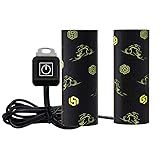 SOBMOTO 12V Heated Grip Wraps for Motorcycle/ATV/Snowmobile, Direct Battery or Acc Powered, Wrap-Around Design, 3 Heat Levels, IP67 Waterproof, Fits Over Existing Grips (Outer Diameter 1.2"–1.5")