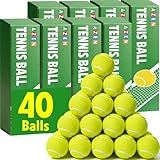 AZEN 40 Pack Tennis Balls, Premium Pressurized Tennis Balls Bulk for Dogs, Good for Beginners to Practice