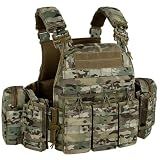 vAv YAKEDA Tactical Outdoor Vest Quick Release Adjustable Hunting Vest with PALS Molle System (US, Alpha, One Size, Regular, Regular, CP)