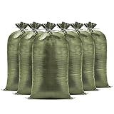 (Not Made in China) Heavy Duty Empty Sand Bags for Flooding, Flood Control Sandbags with Ties, UV Protection for 1600 Hours, 14in x 26in, 50lb Capacity (10 Bags)
