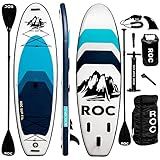 Roc Paddle Boards 10 ft 6 in Inflatable SUP, 350lbs Weight Capacity, Wide Stable Design, Premium Accessories, 3 YEAR WARRANTY, USA Owned Brand, Royal