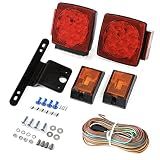 CZC AUTO 12V Submersible LED Trailer Light Kit, Under 80 Inch Boat Utility