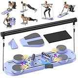 MOVOCA Pilates Board, Foldable Pilates Reformer Equipment with Timer, 7-in-1 Multi-Purpose Portable Pilates Reformer Machine Home Pilates Kit for Home Workout, Fitness, Exercise, Abs, Core Equipment