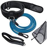 UCEDER Swim Tether Stationary Swimming,Swim Resistance Belt, Swim Bungee Training Belt, Pool Swim Trainer Belt Harness,Great for Swim Training & Exercise(Black)