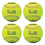 Franklin Sports Practice Softballs - Youth Softballs Great for Kids - Official Size + Weight Softball - Perfect for Practice - 12" Yellow - 4 Pack