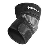 MUELLER Sports Medicine Adjustable Elbow Brace, Elbow Pain Relief Support Sleeve for Men and Women, For Tennis, Golf, Painting, Factory-Line Work, and More, Black, One Size