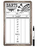 Dart Scoreboard (white) Dry Erase for Keeping Score in All Cricket Games, 301 or 501 - Dart Board Scoreboard Includes Magnetic Dry Erase Marker with Eraser - A Really Great Looking Darts Scoreboard