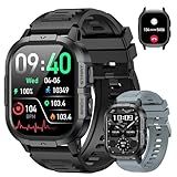 Smart Watch for Men Fitness Tracker: Waterproof Military Digital Mens Watches Running Make Answer Call Smartwatch Android Phone iPhone Samsung Compatible Sleep SpO2 Heart Rate Monitor Step Pedometer