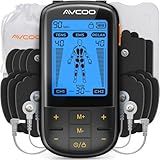 AVCOO 3-in-1 TENS Unit Muscle Stimulator with 30 Modes, 40 Intensities TENS Machine for Gradual Back Pain Relief Therapy, Rechargeable EMS Unit Massager with 12 TENS Electrode Pads, a Storage Bag