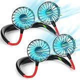 shuangjishan Neck Fan Portable Rechargeable: 2Pack Personal Cooling Wearable Fan Around your Neck that Blow Cold Air for Men Women - Usb Should Fan Battery Operated for Travel and Outdoor Sports