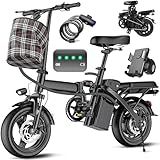 Electric Bike for Adults Teens, Folding E-Bike,Commuter City Foldable ebike with 560W Motor 48V 10Ah Battery, 24MPH 3-Level Pedal Assist, Dual Disc Brakes,14" Compact Electric Bicycle with Pedals