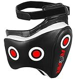 ROAR-INT MMA Thigh Pad Kickboxing Muay Thai Pads Boxing Leg Guard MMA, Punching, Taekwondo, Martial Arts Training Kick Leg Protector Guard (White-Black, Left-Leg)