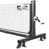 Patiassy Tournament-Grade Pickleball Net, IFP/USAPA Standards Regulation Size, Rust-Resistant Aluminum Frame with Hand-Crank Tension System for Semi-Permanent or Mobile Court Use