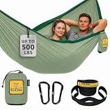 Wise Owl Outfitters Camping Hammock – up to 500lbs Portable Hammock with Tree Straps - Travel, Backpacking, Hiking, Outdoors Camping Gear - Single or Double