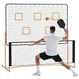 GCCSJ Pickleball Rebound Net, Pickleball Rebounder Training Equipment, for Single Player Practice Hitting, Doubles, Suitable for Garage, Backyard, Park, Indoor and Outdoor (Orange)