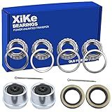 XiKe 2 Set Trailer Bearings Kit Fits for 1-1/16'' 2000-2200 Lbs Axles Trailer Wheel Hub, L44649/L44610 and 12192TB Seal OD 1.980'', Dust Cover and Cotter Pin, Rotary Quiet High Speed and Durable.