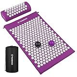 TOMSHOO Acupressure Set, Acupressure Mat and Pillow with 2pcs Massage Balls- Pain Relief Therapy Muscle Back Neck with Travel Bag for Men and Women