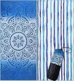 Utopia Towels Microfiber Beach Towels with Travel Bag 32 x 71 Inches Oversized, Quick Dry Travel Towel, Thin & Compact, Ultra-Absorbent, Sand-Free Travel Towel- Pacific Bloom