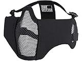 OneTigris 6" Foldable Half Face Mesh Mask with Ear Protection, Tactical Lower Face Protective Mask (Black)