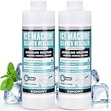 EUHOMY Ice Machine Cleaner Descaler, 32 Fl OZ Ice Maker Cleaner (8 Uses), Ideal Universal Descaling Solution for All Brands Ice Maker, Single Use Coffee and Espresso Machines (2 Bottles)