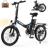 VARUN Electric Bike - Peak 750W Folding Ebike for Adults Up to 40 Miles 20MPH, 48V Removable Lithium-Battery, Stylish 20" Foldable Electric Bicycle Commuter for Women & Men