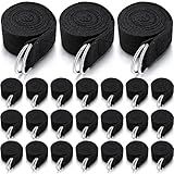 Leyndo 24 Pieces Yoga Strap Stretching Pilates Exercise Adjustable Straps 6 ft Non Elastic Yoga Belt with Adjustable D Ring Buckle for Pilates Gym Workouts Fitness(Black)