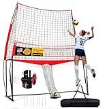 Volleyball Net for Backyard, 6.5-8FT Adjustable Height Volleyball Training Net, Volleyball Practice Net Equipment with Carry Bag, Steel Frame Volleyball Net for Indoor/Outdoor Beginners to Pros