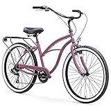 sixthreezero Around The Block Women's Beach Cruiser Bike, Hybrid Bicycle with Rear Rack