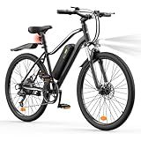 Fcgeoi Electric Bike, 750W Peak Motor, 60+ Miles Range & 20MPH, Removable Battery, 26" Tires, Dual Disc Brake, Shock Absorber, Commuting Electric Bikes for Adults