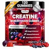 ooioo Creatine Monohydrate Gummies for Men & Women – Boost Focus, Stamina & Muscle Growth – Sugar Free, Vegan, with L-Taurine, BCAA 2:1:1, B12 & B6 – Mixed Berry Flavor – 120 Gummies