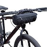 2.5L Bike Handlebar Bag, Waterproof Bicycle Accessories, Bike Frame Front Pouch with Zipper and Shoulder Strap