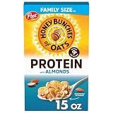 Honey Bunches of Oats Honey & Almond Protein Cereal, Breakfast or Snack, Family Size, 15 oz (Pack of 1)
