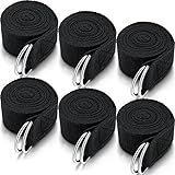 6 Pcs Yoga Strap for Stretching 8 Ft Yoga Exercise Adjustable Straps Bands with Safe Adjustable D Ring Buckle for Pilates Gym Workouts Fitness Improves Sitting Posture(Black)