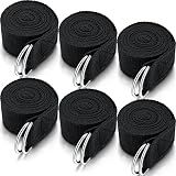 6 Pcs Yoga Strap for Stretching 8 ft Yoga Exercise Adjustable Straps Bands with Safe D Ring Buckle for Pilates, Gym Workouts, Fitness, Physical Exercise, Dance, Improve Flexibility(Black)