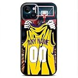 VNGDA DIY Custom Name & Number - Los Angeles Basketball Jersey - Liquid Silicone Case for iPhone 17 Air 16 15 Pro Max 14 13 Mini 12 11 Xs Xr SE3 8 7 6 Plus,with Camera Protection Case for Boy