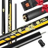 Little Monster Carbon Fiber Break Jump Cue with 3D Printed,3 Pieces Break Pool Cue Black-Yellow Printed, Jump Cue Stick Shaft,19Oz Low Deflection Billiard Pool Cue 12.9mm Tip Soft Bag (Black-Yellow)