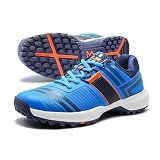 SOLM8 S8 Cricket Shoes with Rubber Spikes – Performance Cleats for Men on Outdoor Turf/Grass, Featuring Wide Toe, Speed-Fit Lacing and New Gel Cushioned Insole Blue Orange